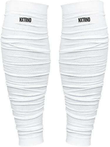 Nxtrnd Fußball Beinstulpen - Waden-Kompressionsmanschette Herren & Jungen, Wadenbandage, Schienbeinstulpen, Bein-Kompressionsmanschetten für Männer Fußball, Verkauf als Paar (weiß)