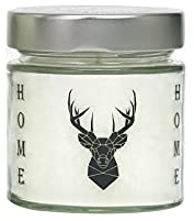 Candle Factory Bedruckte Duftkerze „Hirsch“ aus pflanzlichem Stearin im kleinen dekorativen Schraubglas, ca. 35h Brennzeit, Duft: Cotton Dream