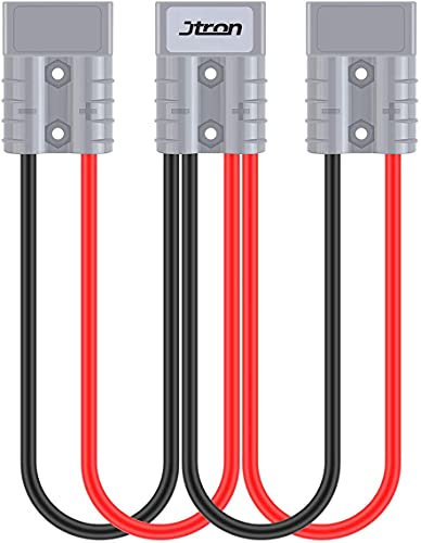 Jtron DC500V 50A Jumper Battery Cables Battery Connector Quick Connect 10Awg for Car Van Motorcycle RV Station Wagon Trailer (Battery Quick Connect -1 to 2)