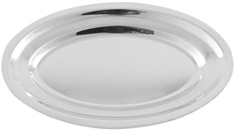 METRO Professional Bandeja de servicio ovalada, acero inoxidable 18/0, 30 x 45 cm