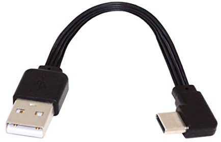 chenyang CY, cavo dati da USB 2.0 tipo A maschio a USB-C tipo C maschio, piatto, sottile, FPC, ad angolo di 90 gradi, per FPV, disco e telefono, 13 cm