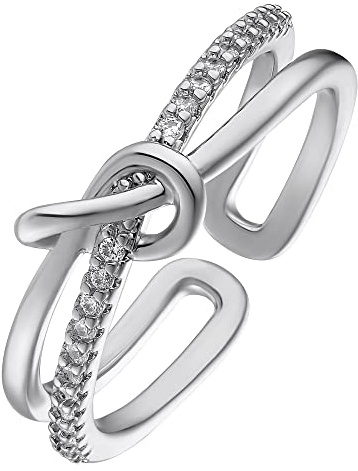 Heideman Ring Zina Damen Edelstahl matt mit Zirkonia weiß | Alltagstaugliches Accessoire zum Kombinieren, Schöne Geschenkideeidee zum Geburtstag oder Muttertag für Freundin