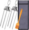 Chuanke 3-Prong Stainless Steel Skewers for BBQ Grilling with Push Bar Slider Easy Food Removal - 2pcs skewers, a basting brush and storage bag