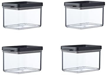 Mepal 4-tlg Vorratsdosen Spar-Set Omnia 700 ml Nordic Black Vorratsdose Frischhaltedose - ideal für die Aufbewahrung von trockenen Lebensmitteln