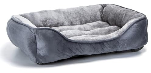 Nobleza Extra Large Dog Bed - Super Soft XL Washable Plush Sofa With Anti-Slip Bottom, Warm Comfy Rectangle Grey Pet Bed for Large Dogs, 87x77x20cm