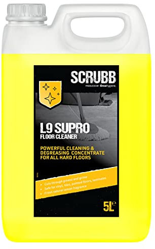 SCRUBB L9 Supro Floor Cleaner, Powerful Cleaner & Degreaser Concentrate For All Hard Floors, 5L