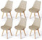 WAFTING 6er Set Esszimmerstühle Gepolsterter Stuhl mit Buchenholz-Beinen und Weich Gepolsterte Chair für Esszimmer Wohnzimmer Schlafzimmer Küche Besprechungsraum, (gepolstert Khaki)