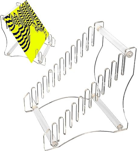 BBTISG Vinyl Schallplatten Präsentationshalterung, 12 Rillen Acryl Schallplattenständer Organizer Plattenregal Regal Display Ständer für Bücher, Schallplatten, Dateien (Transparent)