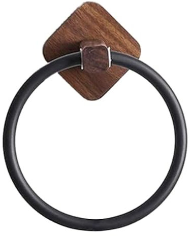 Diarypiece Porta asciugamani da bagno in legno porta asciugamani da parete rotondo per casa bagno cucina porta asciugamani