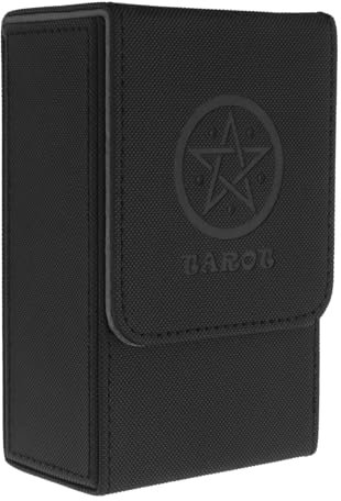 Create idea Tarot Card Case Card Deck Box PU Leather Card Storage Box Magnetic Closure Single-Sleeved Cards Box Protect Cards Solid Black