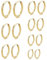 Mochity 3-7 Paare Ohrringe Gold für Damen Herren, 316L Edelstahl Creolen Silber, Ohrringe 14K Vergoldeter, Hypoallergen Kleine Creolen Ohrstecker (7 Paare, Gold)