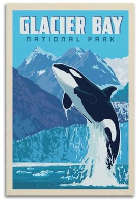 koanga Vintage Tier Poster Springen Orca Poster Dekorative Malerei Leinwand Wandposter und Kunstdruck Modern Familie Schlafzimmer Dekor Poster 30 x 45 cm