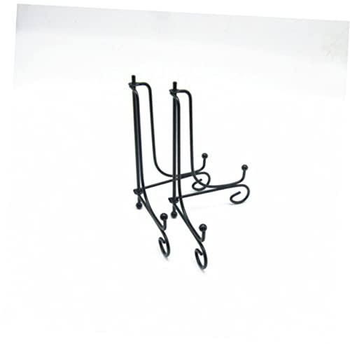 LIFKOME 2pcs Wrought Iron Plate Bracket for Wall Vertical Dish Holder Iron Easel Display Rack for Home Decor