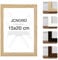 JCNORD MDF Eichenfarbener Holz Bilderrahmen 15x20 cm mit bruchsicherem Acrylglas | Moderner Fotorahmen für Wände und Tische
