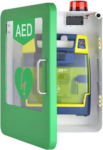 Wandmontierter AED-Defibrillator-Aufbewahrungsschrank, Kunststoff-Herz-Defibrillations-Alarmbox mit Alarmsystem, passend für die meisten AED-Modelle