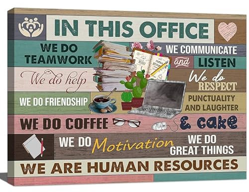 Inspirierende Wandkunst für Büro in diesem Büro, We Are Human Resources, Wandkunst, Büro, Wanddekoration, moderne Motivation, Zitate, Gemälde, Drucke, Kunstdrucke für Zuhause, Büro, Dekoration, 61 x