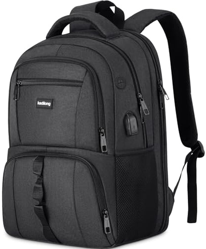 kadilong Laptop Rucksack Herren für Uni Arbeit Studium Arbeit,Schulrucksack Jungen Teenager 17.3 Zoll Rucksack Schule Schultasche Schulranzen Jungs mit USB für Wandern Reisen Camping