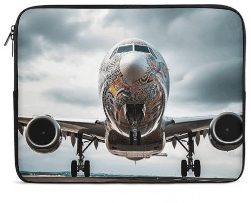 Housse de transport pour ordinateur portable de 10 pouces - Motif avion, art - Antichoc
