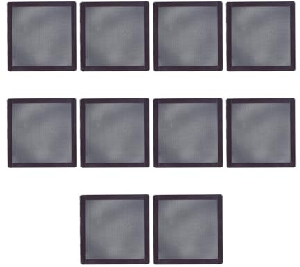 140mm Fan Dust Filter Mesh 10-Pack, PVC Magnetic Frame PC Computer Case Cover, High Airflow 65% Ventilation, Small Aperture Dust Prevention for PC Case Power Supply Fan Vent, Black
