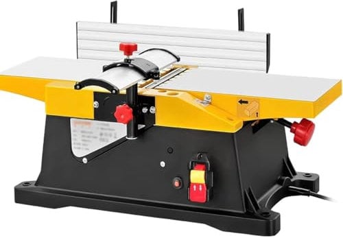 6 Inch Desktop Wood Thickness Planer, 1800W Benchtop Planer Electric Jointer Planer, Multifunctional Electric Planer Drilling Milling Machine, 0-3mm Planing Depth