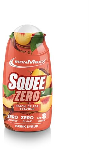 IronMaxx SqueeZero - Peach Ice Tea 65ml | Sirup, Erfrischendes Geschmackserlebnis für 8 Liter, Zuckerfrei und Kalorienfrei in 100ml verzehrfertigem Getränk