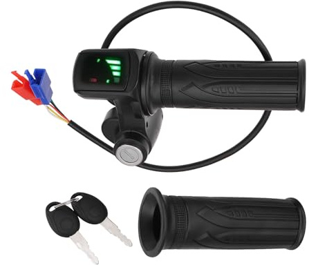 SG Store 1 Satz wasserdichte 36V Griffe für Elektrofahrräder mit LED-Anzeige Und Schlüsseln Geeignet für Gashebel von Elektrofahrrädern Rollern Dreirädern Und Anderen Elektrofahrzeugen (50cm)