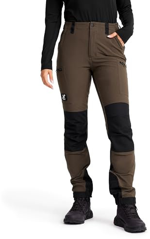 RevolutionRace Nordwand Highwaist Stretch Pants für Damen, Wanderhose mit Hoher Taille für alle Outdoor-Aktivitäten, Mud, XL