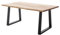 Lomadox Esszimmer Tisch Esstisch Massivholztisch 160x90cm Eiche massiv geölt mit Baumkante, Trapez-Gestell schwarz Metall, Massivholz/Echtholz