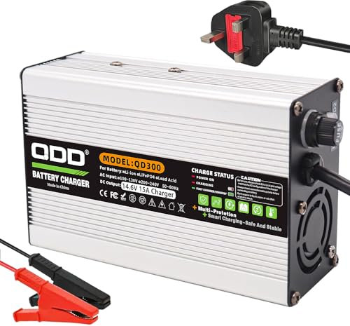 QDD 14.6V 15A, AC-DC for 12 V Lithium Iron Phosphate Battery Charger, LiFePO4 Battery Charger