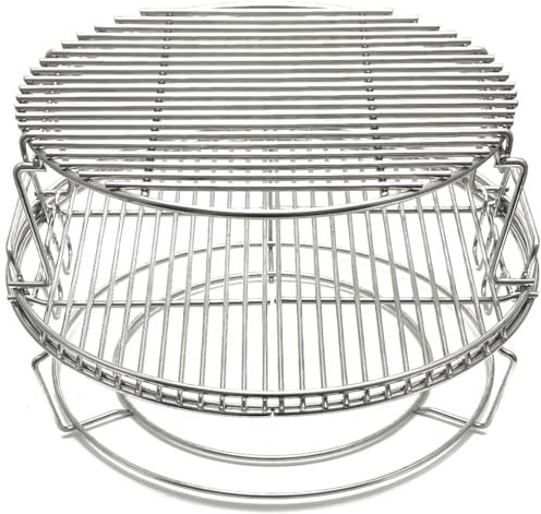 S28 3 Etagen 5 Stück 304 Edelstahl Grill Stapel Rack Ersatz Kit für Big Green Egg Large, Rack für Eierspander 5-teiliges Kit Conveggtor Basket