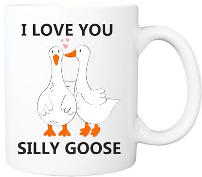 I Love You Silly Goose Mug, Cute Romantic Gift Mug, Cute Ducks Mug, Girlfriend Boyfriend Gift, Artisan Coffee Cup, Romantic Gifts, Valentines Gift