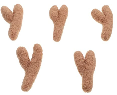 HOLIDYOYO 5 Stück Geweih aus Wollfilz weihnachtsdeko Weihnachts basteln Christbaumschmuck Weihnachtsdekoration LED handgefertigte DIY-Materialien geweih selber Machen Füllstoff