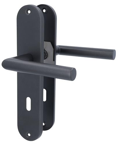 Alpertec Conte-LS Edelstahl Kaschmirgrau Renovierungsgarnitur für Zimmertüren Drückergarnitur Türdrücker Türbeschläge Neu