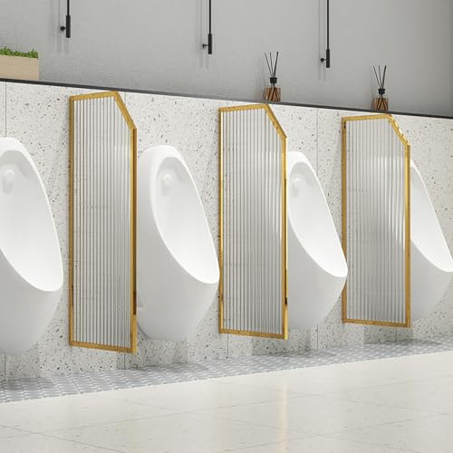 Cloison De Séparation Pour Urinoir De Wc, Montage Mural Cloison D'urinoir Wc Brise-Vue Cloison De Toilette, Écran De Confidentialité Pour Urinoir Mural Pour Bar/Bureaux/Hôtel/Lieux Publics(Gold,2pcs)