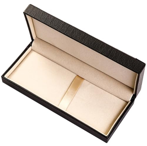 DIYEAH Füllfederhalter Etui Leere Stiftebox Aus Leder Schwarz Mit Deckel Für Einzelne Stifte Geschäft Geschenk Kasten Aufbewahrung