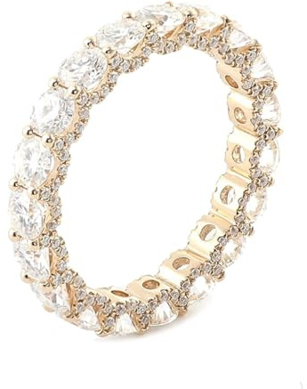 Moissanite Ring Damen, Eheringe Klassiker Trauringe 9K Gelbgold für Schwester Größe 66 (21.0)