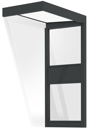 Canopia by Palram Sophia Vordach 1600 mm – Grau Opale Polycarbonat-Abdeckung, inkl. Seitenwand, wetterfest & langlebig