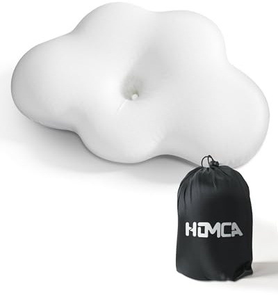 HOMCA Camping Kissen Memory Foam, Outdoor Reisekissen, Camping Zubehör | Komprimierbar & Leicht mit Kühlendem Bezug, Ergonomisch Schlafkissen Für Wandern, Trekking, Auto & Flugzeug, 40 x 28 x 10cm