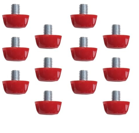 Set di tacchetti da calcio con borchie in plastica da 7 mm e 10 mm, resistenti all'usura, antiscivolo, kit di ricambio per scarpe da calcio, parti da avvitare, con strumento di installazione (rosso 7