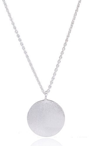 Pernille Corydon Coin Kette Damen Silber mit rundem Anhänger Gold - 40-48 cm lang/Ø 16mm - Silber 925 - N002s