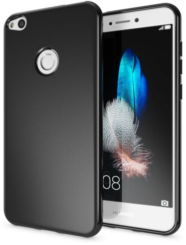 NALIA Cover Custodia compatibile con Huawei P8 Lite 2017, Protezione Ultra-Slim Case Resistente Protettiva Cellulare in Silicone, Gomma Morbido Smartphone Bumper Copertura Sottile, Colore:Nero
