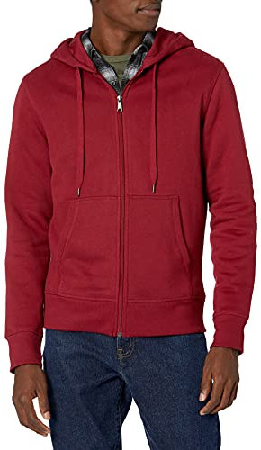 Amazon Essentials Felpa con Cappuccio e Cerniera Integrale in Pile (Disponibile nelle Taglie Big & Tall) Uomo, Rosso, L