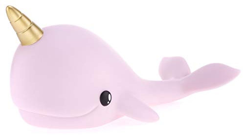 Veilleuse Baleine Rose pour enfant et bébé, lampe de chevet LED