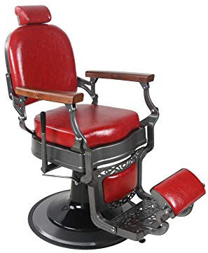 Barber Chair - VINTAGE - Herrenstuhl - Red - Friseursessel Friseurstuhl Friseureinrichtung - Barber Shop - Novon Professional