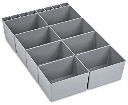 aidB NextGen Einsatzkasten Set 1/8 Unterteilung, 600 x 400 x 120 mm, ideal als Einsatz für Schubladen und NextGen Euroboxen