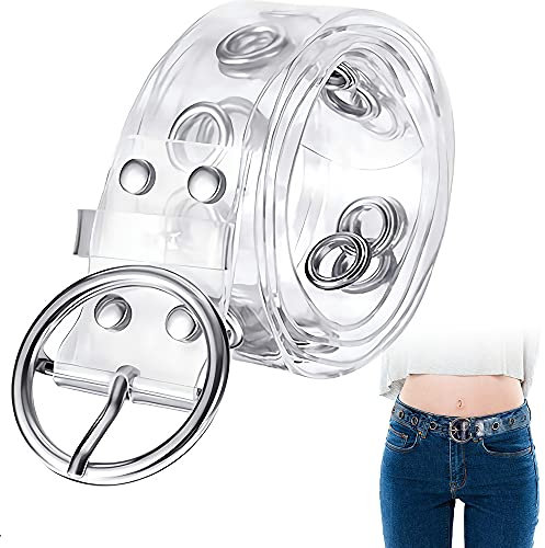 LWZko Damen Transparent Gürtel, Einfacher Gürtel mit Löchern, PVC Material, 3,3 x 100 cm / 1,3 x 39,4 Zoll, Für Frauen & Mädchen, Ideal für Freizeit, Abendgarderobe & Westernkleidung