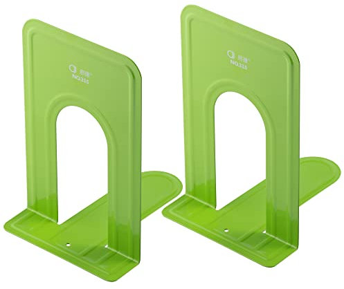 Jazooli Metal Book Ends | Perfect as Bookends for Shelves, Book Shelves, Desk Shelf and More | Office Accessories & Home Decor Book Shelf & Desk Organiser | Pack of 2 (Green)