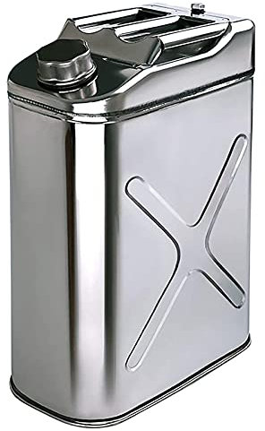 KaysaLY 304 Bidon À Carburant Acier Inoxydable, Réservoir Carburant Couvercle Multifonctions 20L / 15L, pour Conteneur D'huile Diesel À Essence Carburant,20L