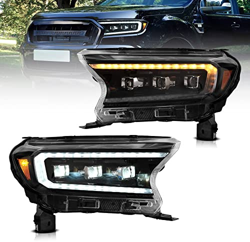 VLAND DRL Scheinwerfer für Ford Ranger T6 facelift Wildtrak Raptor FX4 2015-2020 Ersatzscheinwerfer, Mit E-Prüfzeichen, Paar (Fahrer und Beifahrerseite)