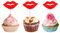 Honbay 30PCS Sexy Red Lip Cake Cupcake Toppers Dessert Decorations Food Fruit Picks for Valentine's Day, Bachelorette Party, Bridal Shower, Engagement, Wedding, Birthday, etc